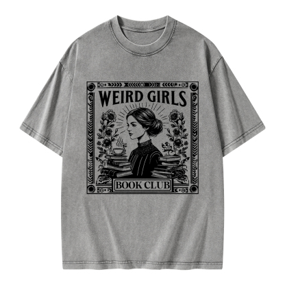 Pagewings Weird Girls Book Club Unisex Washed T-shirt