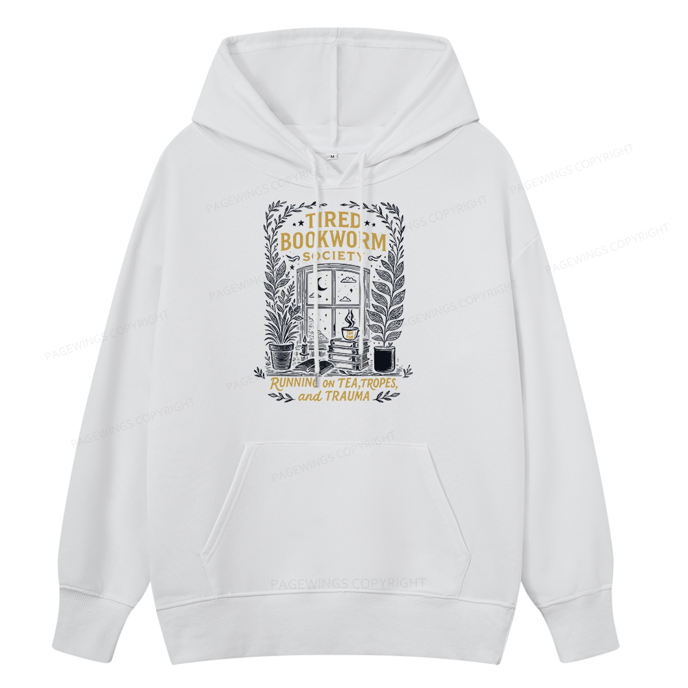 Pagewings Tired Bookworm Society Unisex Classic Hoodie