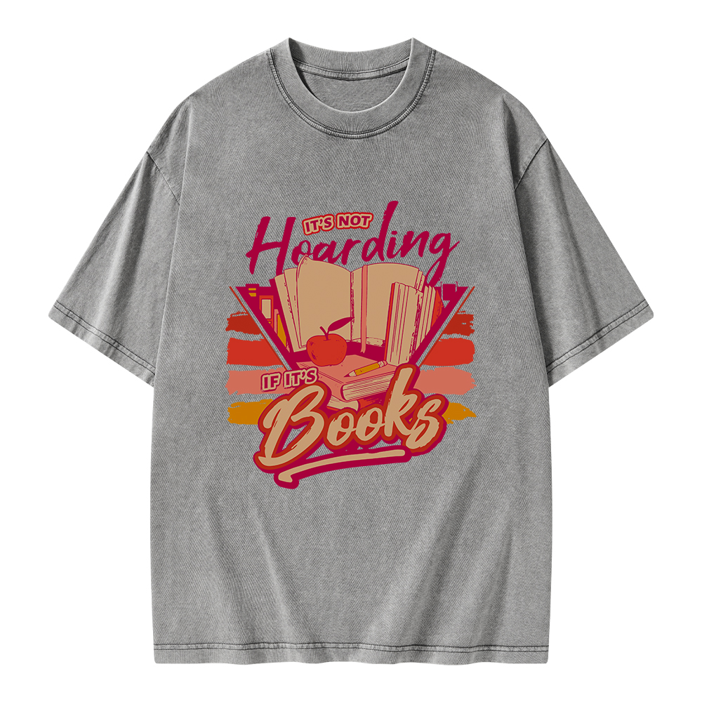 Pagewings It's Not Hoarding If It's Books Unisex Washed T-shirt