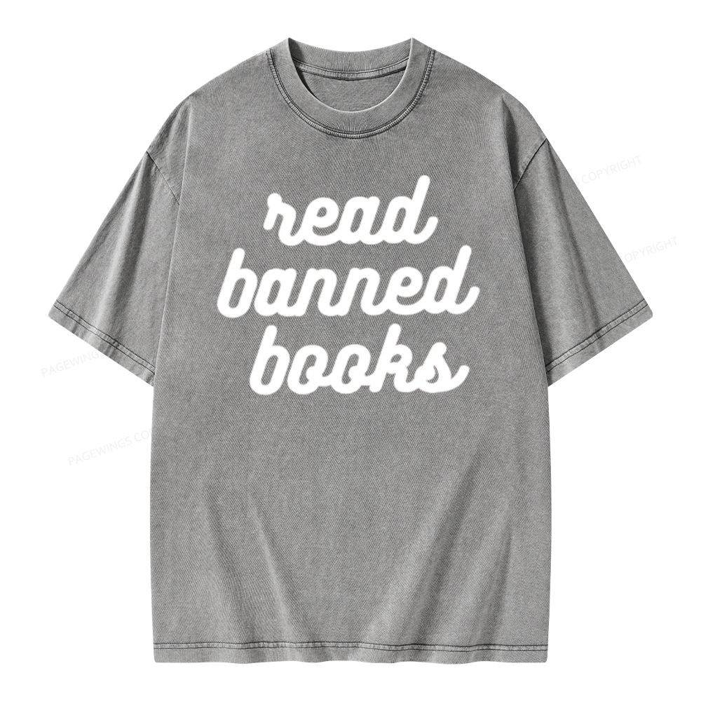 Pagewings Read Banned Books Unisex Tee Unisex Washed T-shirt