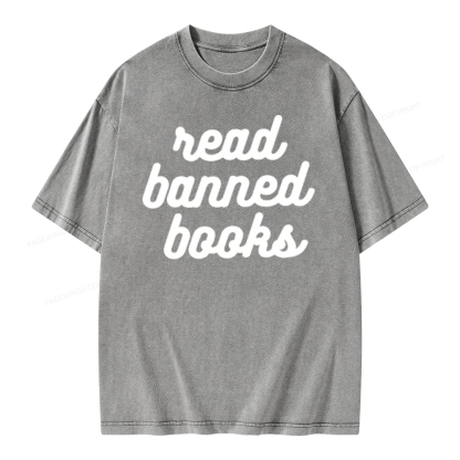 Pagewings Read Banned Books Unisex Tee Unisex Washed T-shirt