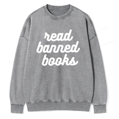 Pagewings Read Banned Books Unisex Tee Unisex Washed Sweatshirt