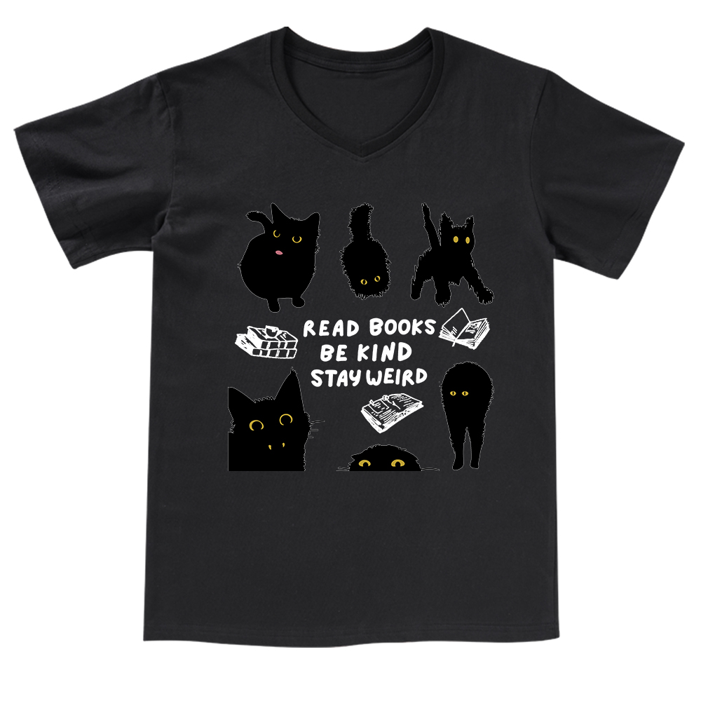 Pagewings Read Books Be Kind Stay Weird V-neck T-shirt