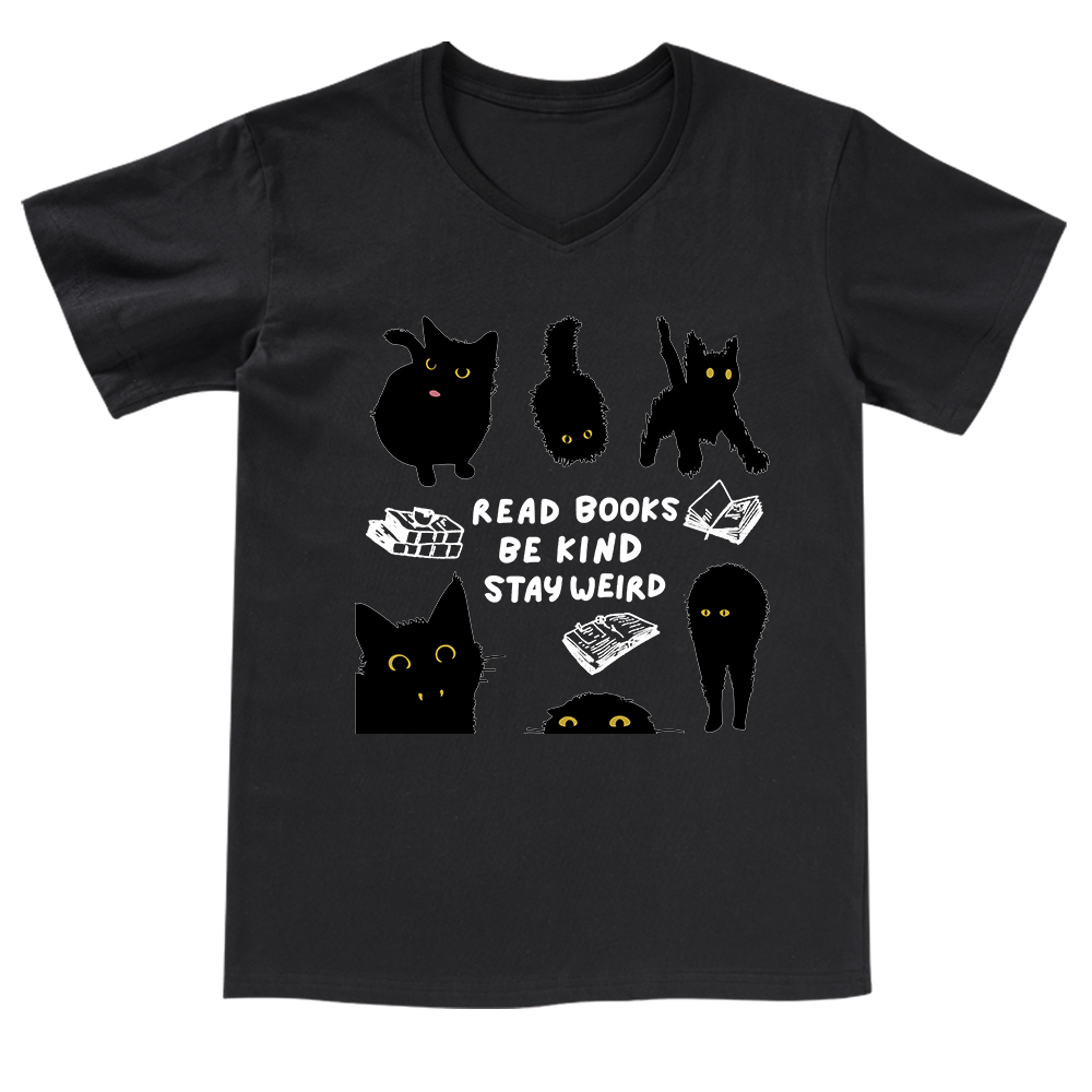 Pagewings Read Books Be Kind Stay Weird V-neck T-shirt