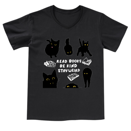Pagewings Read Books Be Kind Stay Weird V-neck T-shirt