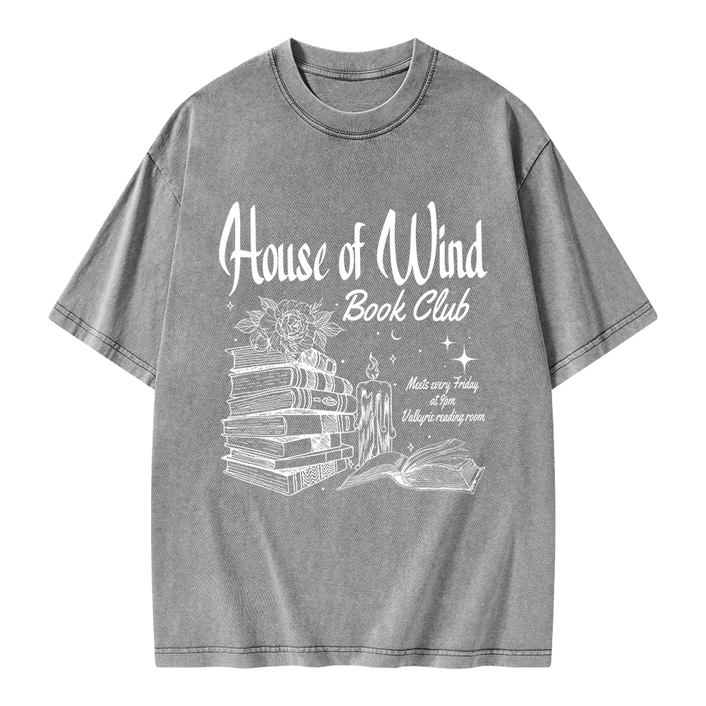 Pagewings House Of Wind Book Club Unisex Washed T-shirt