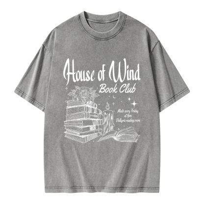 Pagewings House Of Wind Book Club Unisex Washed T-shirt