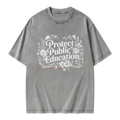 Pagewings Protect Public Education Unisex Washed T-shirt
