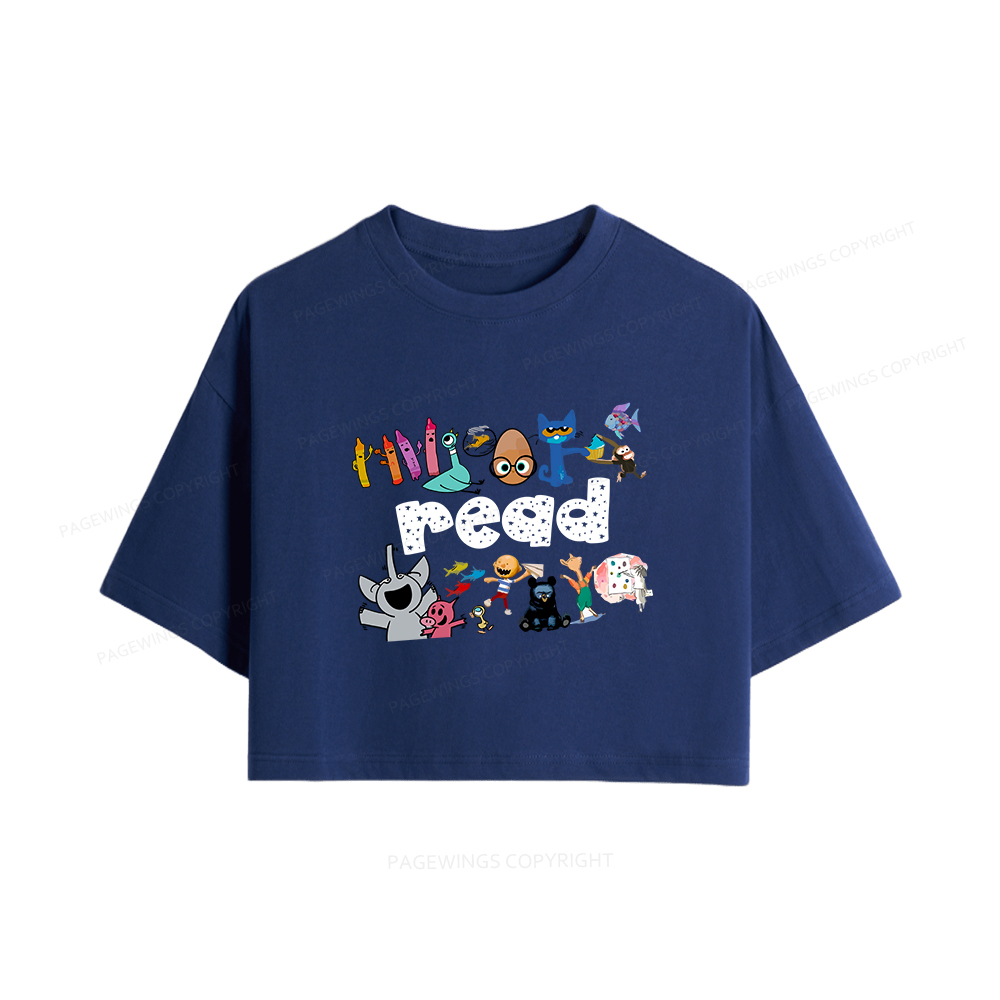 Pagewings Reading Bookish Women Crop Tops