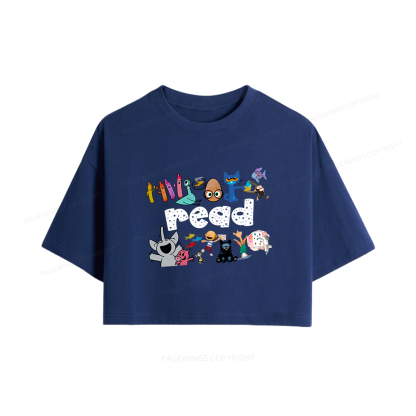 Pagewings Reading Bookish Women Crop Tops