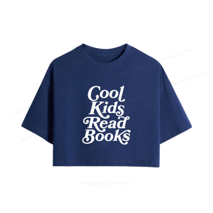 Pagewings Cool Kids Read Books Women Crop Tops