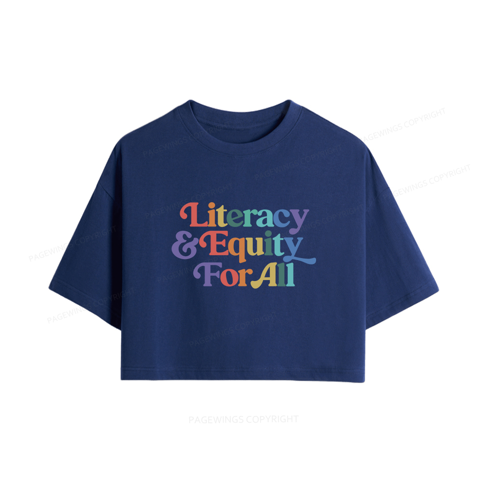 Pagewings Literacy & Equity For All Women Crop Tops