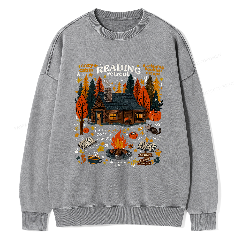 Pagewings Reading Retreat Unisex Washed Sweatshirt