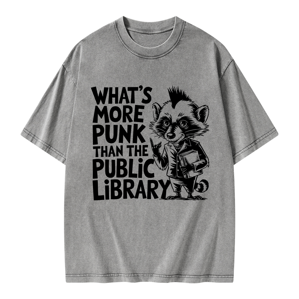 Pagewings What’s More Punk Than The Public Library Unisex Washed T-shirt