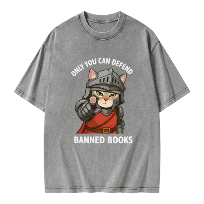 Pagewings Only You Can Defend Banned Books Unisex Washed T-shirt