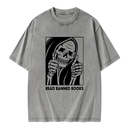 Pagewings Read Banned Books Unisex Washed T-shirt