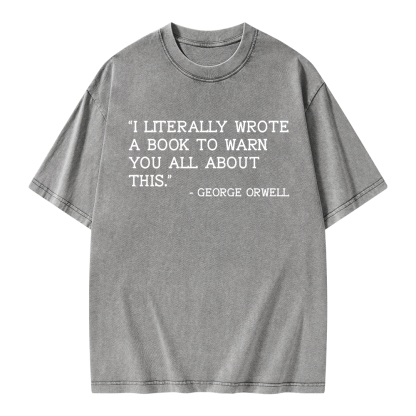 Pagewings I Literally Wrote A Book To Warn Unisex Washed T-shirt