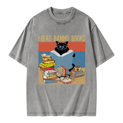 Pagewings  I Read Banned Books Unisex Washed T-shirt