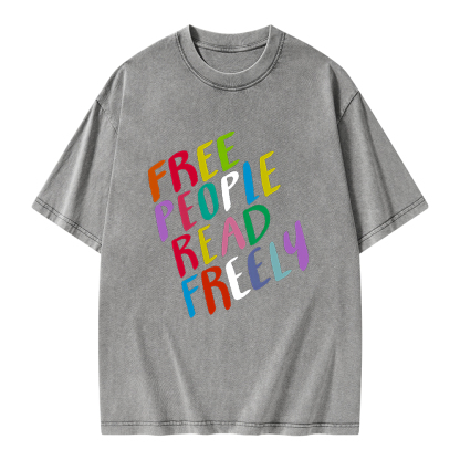 Pagewings Free People Read Freely Unisex Washed T-shirt
