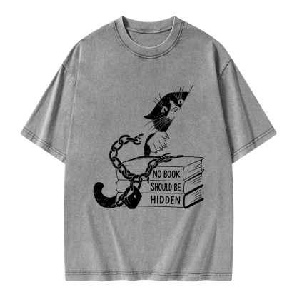 Pagewings No Book Should Be Hidden Unisex Washed T-shirt
