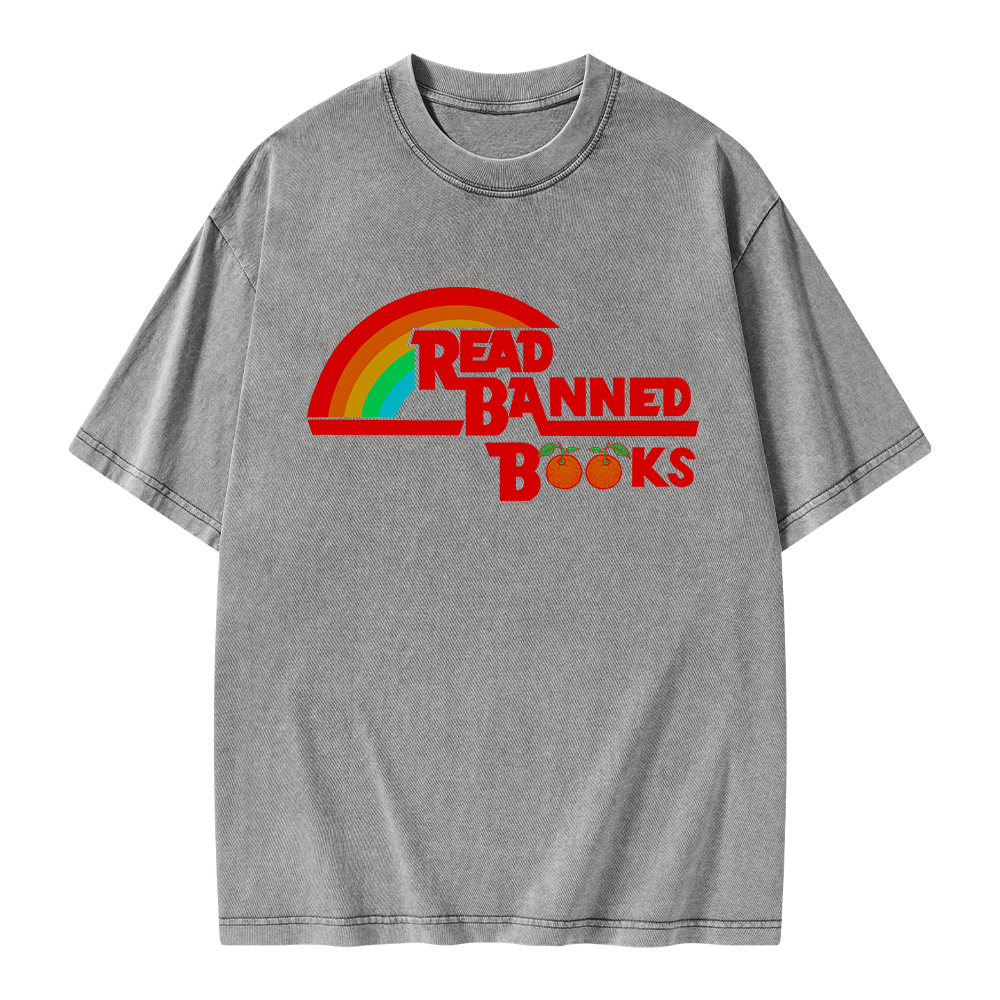 Pagewings Read Banned Books Unisex Washed T-shirt