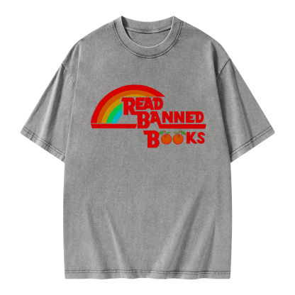 Pagewings Read Banned Books Unisex Washed T-shirt
