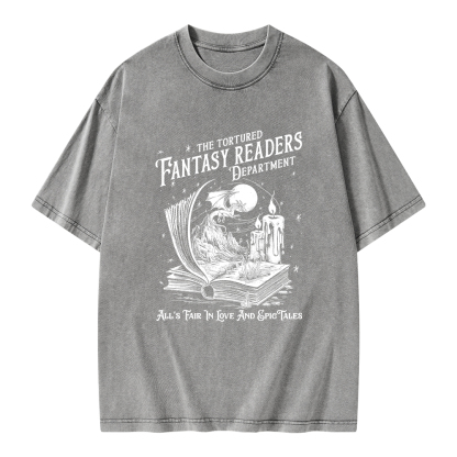 Pagewings The Tortured Fantasy Readers Department Unisex Washed T-shirt