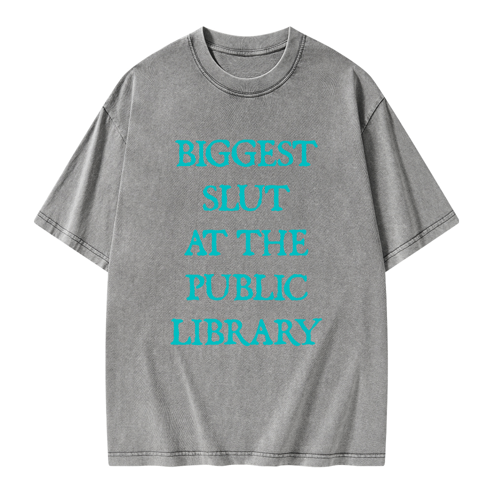Pagewings Biggest Slut At The Public Library Unisex Washed T-shirt