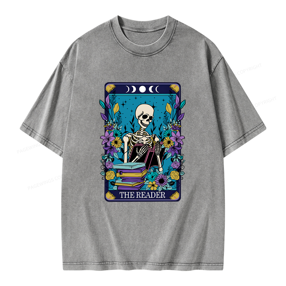 Pagewings The Reader Tarot Card Shirt Unisex Washed T-shirt