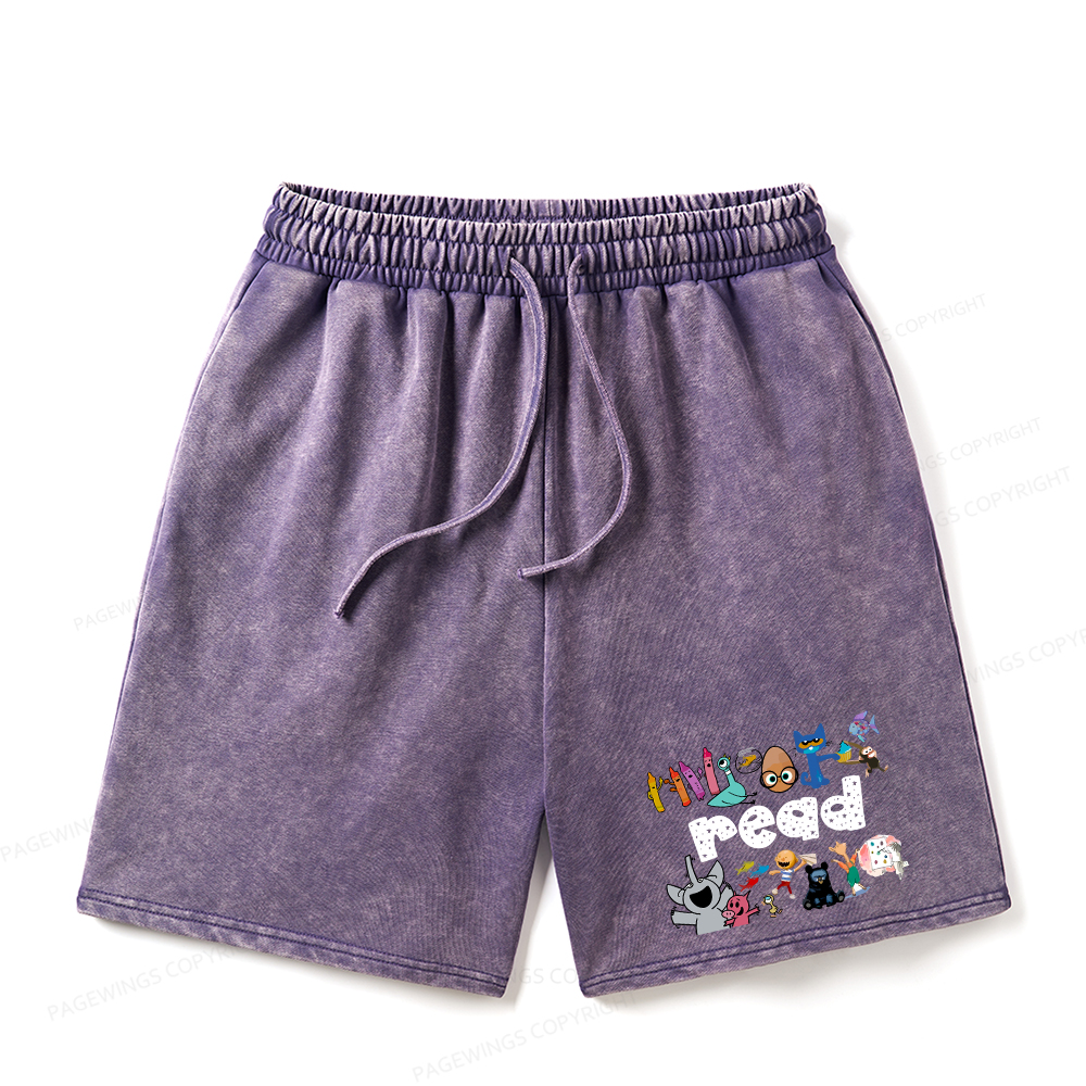 Pagewings Reading Bookish Unisex Washed Shorts