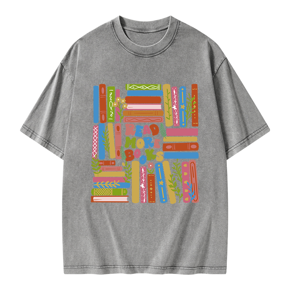 Pagewings Read More Books Unisex Washed T-shirt