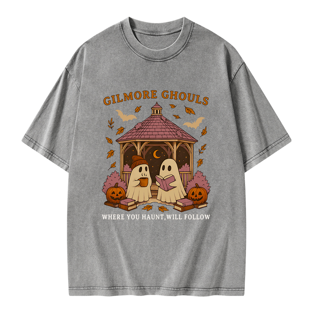 Pagewings Gilmore Ghouls Unisex Washed T-shirt