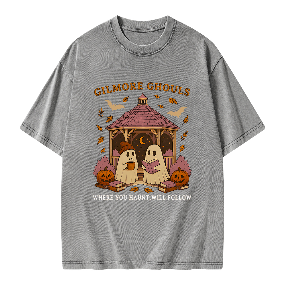 Pagewings Gilmore Ghouls Unisex Washed T-shirt