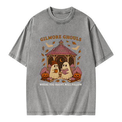 Pagewings Gilmore Ghouls Unisex Washed T-shirt