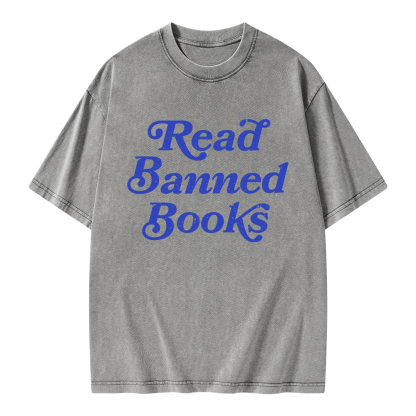 Pagewings Read Banned Books Unisex Washed T-shirt