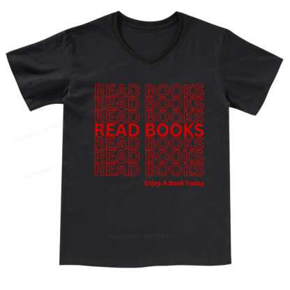 Pagewings Read Books Librarian V-neck T-shirt