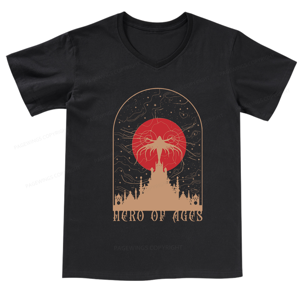 Pagewings Mist Bookish V-neck T-shirt