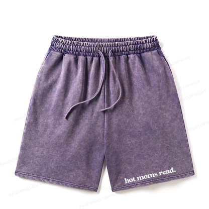 Pagewings Hot Moms Read Unisex Washed Shorts