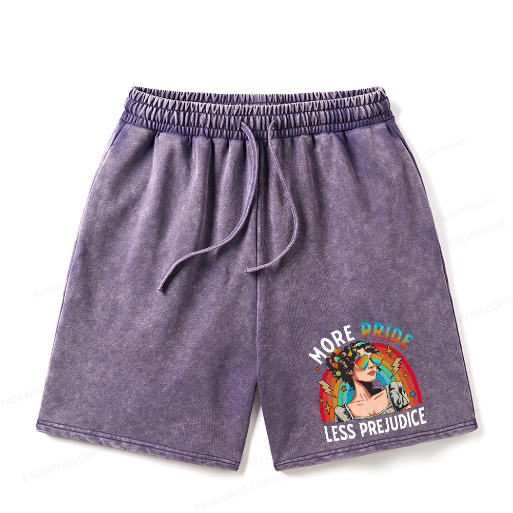 Pagewings More Pride Less Prejudice Unisex Washed Shorts