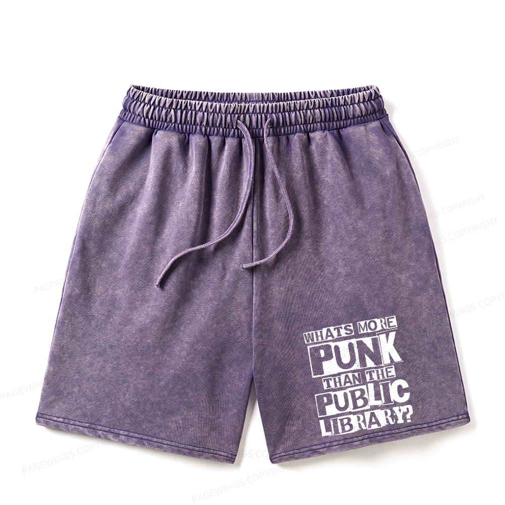 Pagewings What‘s More Punk Than the Public Library Unisex Washed Shorts