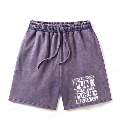 Pagewings What‘s More Punk Than the Public Library Unisex Washed Shorts
