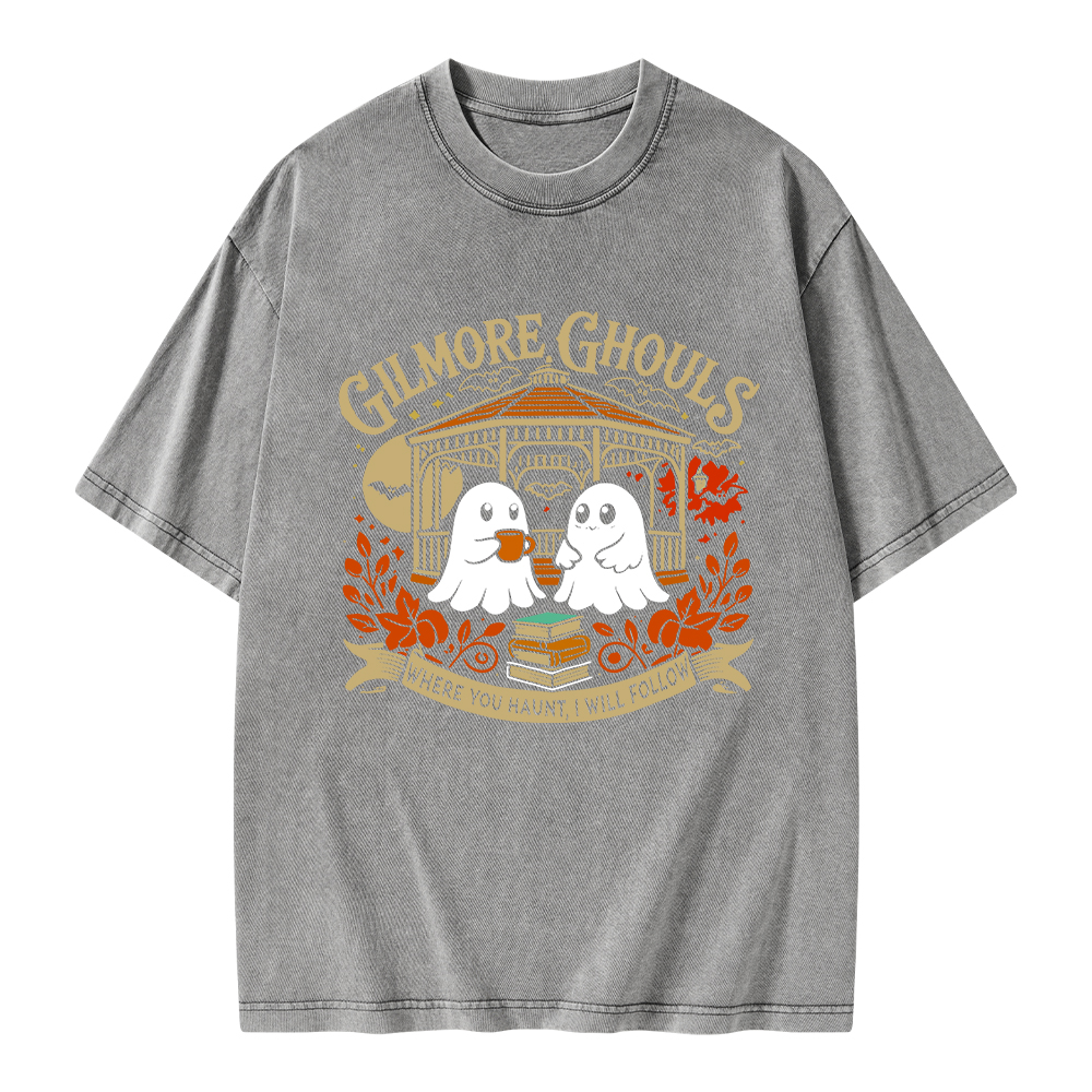 Pagewings Gilmore Ghouls Unisex Washed T-shirt