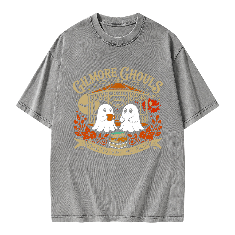 Pagewings Gilmore Ghouls Unisex Washed T-shirt