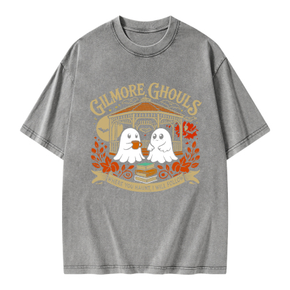 Pagewings Gilmore Ghouls Unisex Washed T-shirt