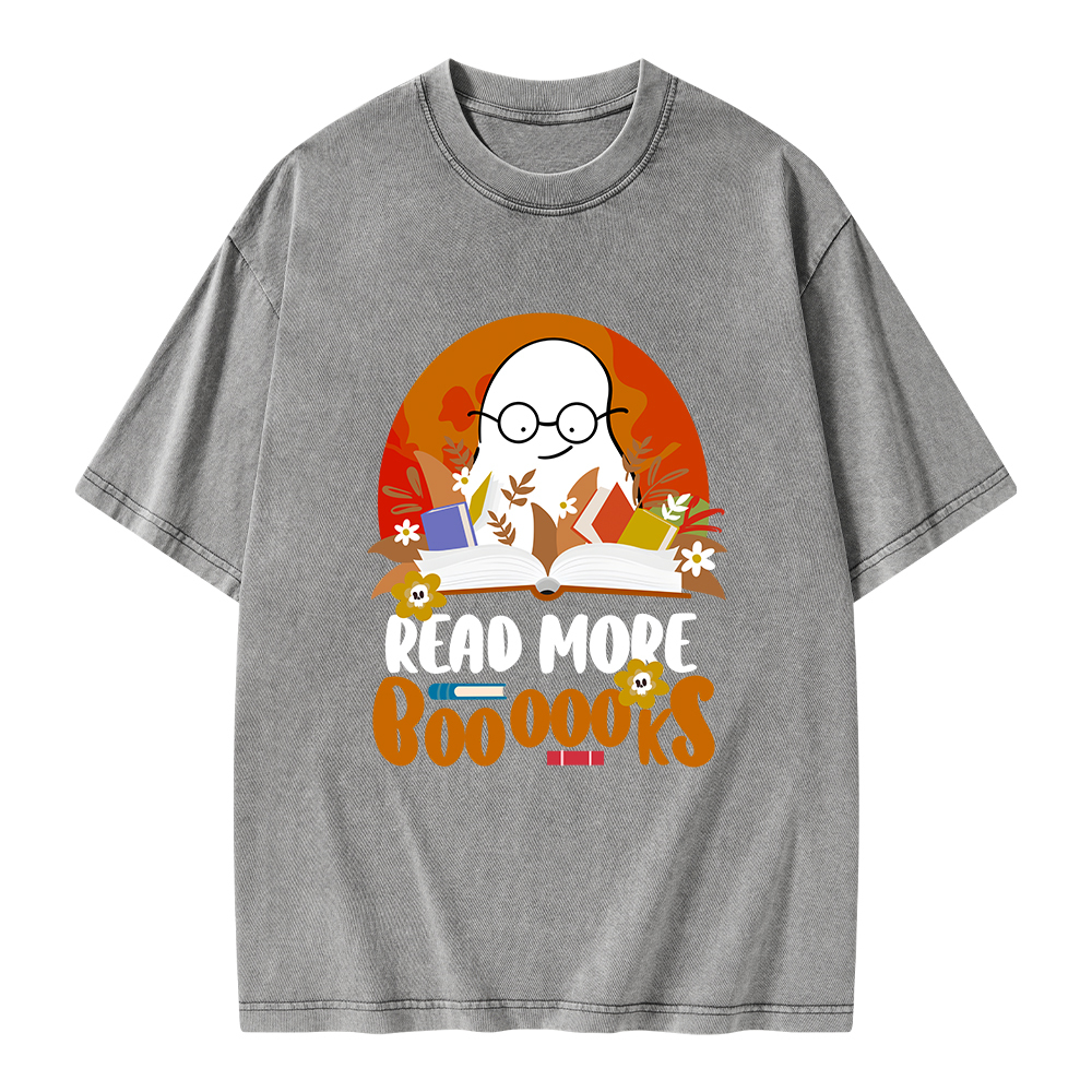 Pagewings Read More Books Halloween Unisex Washed T-shirt