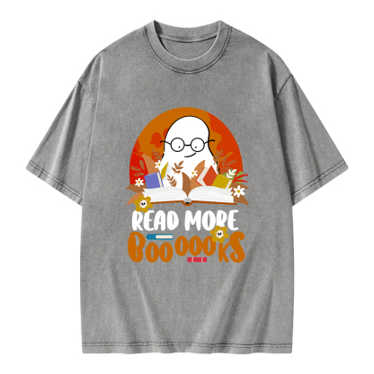 Pagewings Read More Books Halloween Unisex Washed T-shirt