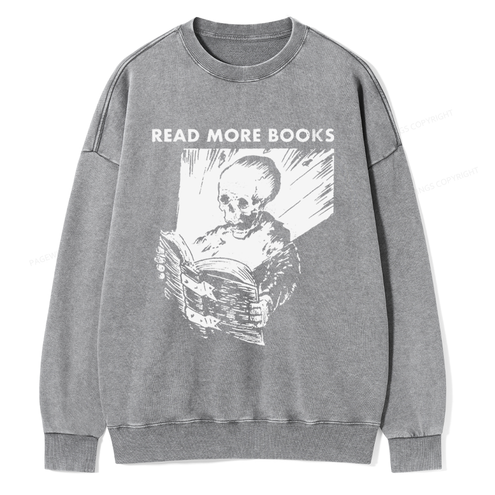 Pagewings Read More Books Unisex Washed Sweatshirt