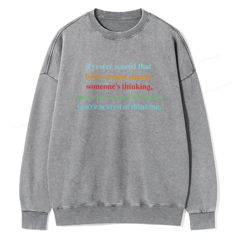 Pagewings Censorship Social Justice Shirt Booktrovert Unisex Washed Sweatshirt