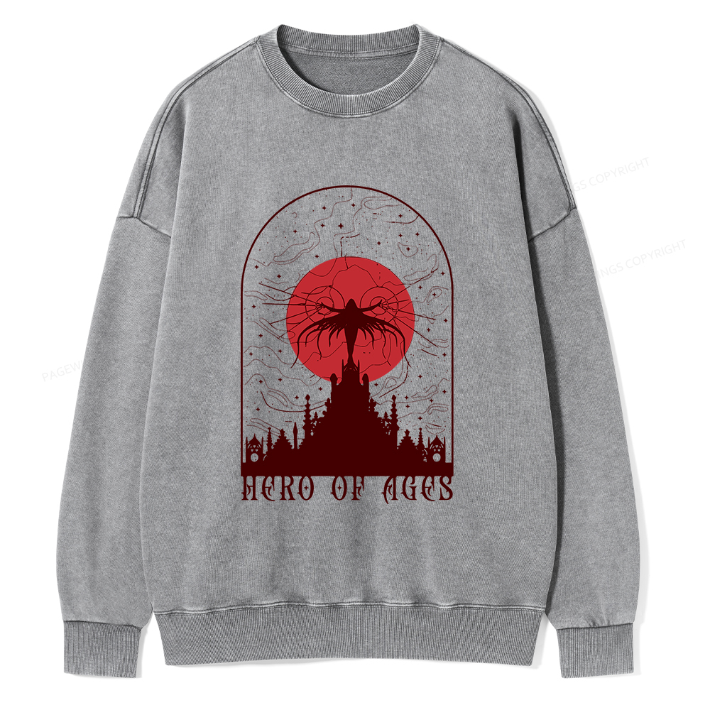 Pagewings Mist Bookish Unisex Washed Sweatshirt