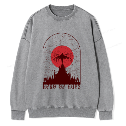 Pagewings Mist Bookish Unisex Washed Sweatshirt